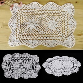Mixweer Paquete De 10 Manteles Individuales De Encaje Retro Beige, Manteles Individuales De Ganchillo Francés, Ovalados, Bordados, De 12 X 16 Pulgadas, Posavasos Vintage Para Decoración De Boda, Hogar