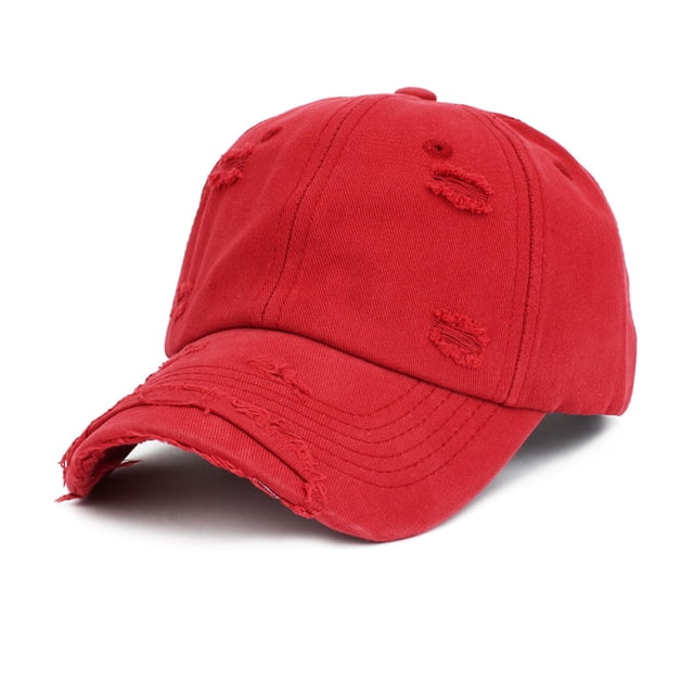 ylioge Denim Baseball Cap for Men & Women Ripped Adjustable Golf Snapback Hats Unisex Couples Casual Solid Sun-Protection Trucker Hat