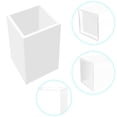thumbnail image 5 of Porta lápices de acrílico blanco, paquete de 2 accesorios de escritorio, organizador de almacenamiento de brochas de maquillaje, organizador de papelería de escritorio de diseño moderno para oficina,, 5 of 5