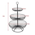 thumbnail image 3 of Cesta de frutas de alambre metálico de 3 niveles para verduras, mesa de cocina moderna para el hogar negro, 3 of 9
