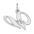 thumbnail image 4 of 14k White Gold Medium Fancy Script Letter W Initial Charm Pendant, 4 of 4