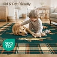 thumbnail image 4 of ODIKA 3'x5' Washable Throw Rug Cabin Bass Plaid Border Vintage Baits Lure Tackle Fish Fishing Refined for Entryway, Kitchen, Mudroom, Stain Resistant, Low Profile, Non-Slip, 4 of 7
