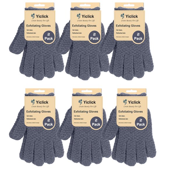 Guantes exfoliantes Yiclick Heavy, 6 pares, para hombre y mujer
