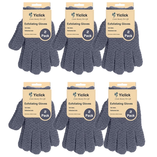 Guantes exfoliantes Yiclick Heavy, 6 pares, para hombre y mujer