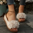 thumbnail image 3 of Dakaela Womens Orthopedic Wedge Sandals 2026 Dressy Flower Platform Slip on Slides Arch Support Casual Walking Beach Dress Shoes Light Pink 9, 3 of 7