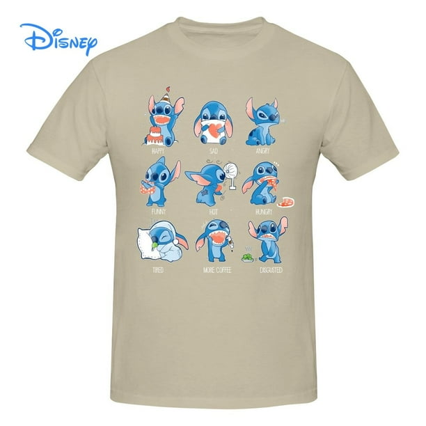 Disney Stitch Emoticon T shirt Harajuku Short Sleeve T-shirt 100% Cotton Graphics Tshirt Brands Tee TopM Gao Jinjia LED