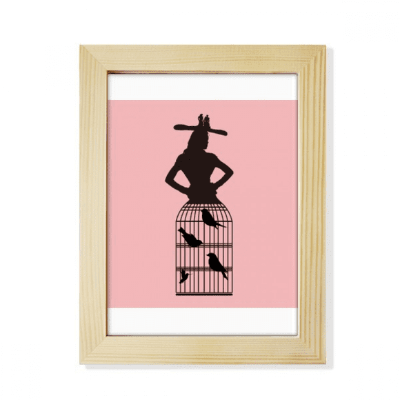 Women Dress Pose Hat Art Deco Fashion Desktop Adorn Photo Frame Display Art Painting Wooden