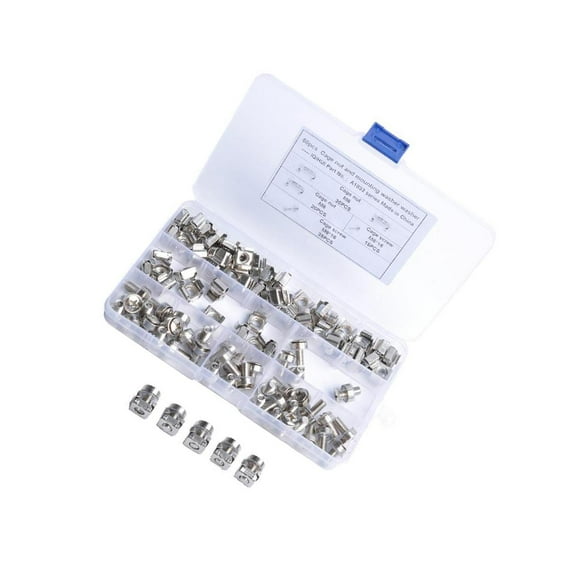 50 Pack Lot - M6X16 Rack Mount Cage Square Nuts Cage Nuts & Screws w/ Washers - Square Clips