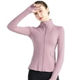 thumbnail image 5 of Chaqueta de yoga deportiva con cuello alto y cremallera para entrenamiento de fitness, manga larga, ajustada, primavera y otoño, 5 of 5