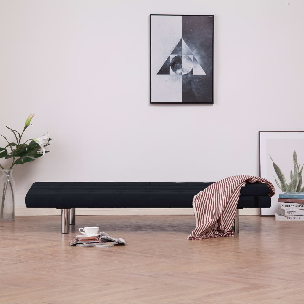 Kepooman Modern Faux Leather Convertible Sofa with 2 Pillows for Living Room Office, Black Kepooman Modern Faux Leather Convertible Sofa with 2 Pillows for Living Room Office, Black