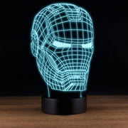 3D Optical Illusion Night Light - Marvel Comics Avengers Iron Man Mask