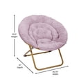 thumbnail image 4 of Emma + Oliver Oversize Faux Fur Folding Saucer Moon Chair with Ottoman for Dorm and Bedroom, Dusty Purple Faux Fur/Soft Gold Frame, 4 of 12