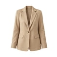 thumbnail image 3 of Daiosportswear Blazers for Women Long Sleeve Casual office Suit Lightweight Single Button Tailored Suit Jacket Khaki, 3 of 7