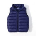 thumbnail image 2 of Odeerbi Kids Boys Girls Quilted Padded Vest Toddler Kids Baby 2025 Fashion Cute Solid Color Windproof Padded Coat Winter Clothes Navy 8-9 Years, 2 of 7