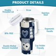 thumbnail image 2 of Yayeee 40oz Stainless Steel Tumbler with Straw and Handle Double-Wall Insulated Travel Water Bottle, Blue Cats and Hearts, 2 of 8