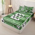 thumbnail image 2 of Homewish Initial Alphabet E Zipper Full Size Comforter Sets with Fitted Sheet and 2 Pillowcases,Football Sport Theme Kids Zipper Bedding Set For Soccer Gamer,Black Reversible,4 Pieces, 2 of 7