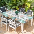thumbnail image 2 of Beach Coastal Table Cloths for 5 Foot Rectangle Tables, Summer Coral Starfish Nautical Ocean Retro Patio Waterproof Elastic Fitted Tablecloths, Washable Rectangular Table Cover for Camping, 2 of 8