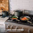 thumbnail image 2 of Thyme & Table 12-Piece Ceramic Non-Stick Cookware Set Granite Collection - Dusty Moss with Champagne, 2 of 10