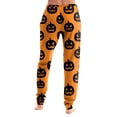 thumbnail image 5 of IYYVV Halloween Womens Pajamas Baggy Halloween Pumpkin Printed Sweatpants Winter Fall Lounge Pants with Pocket Orange S, 5 of 5