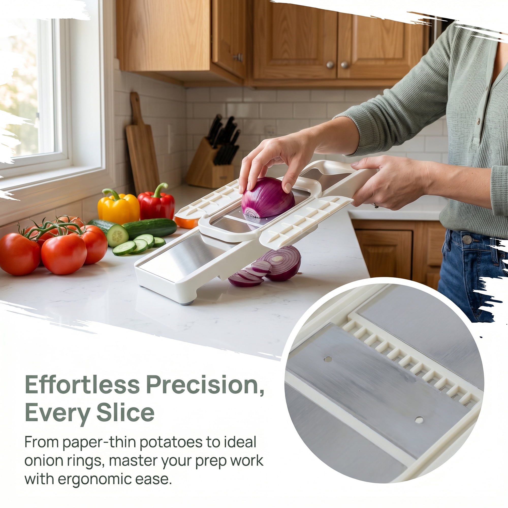 Unique Bargains Plastic Rust-Free Steel Slicer with Ergonomic Handle 2 in 1(D) 14.8"x3.9"