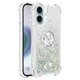 thumbnail image 2 of Funda para iPhone 16 Plus con Brillo Líquido Flotante, Purpurina, Parachoques y Anillo Giratorio Soporte, 2 of 5