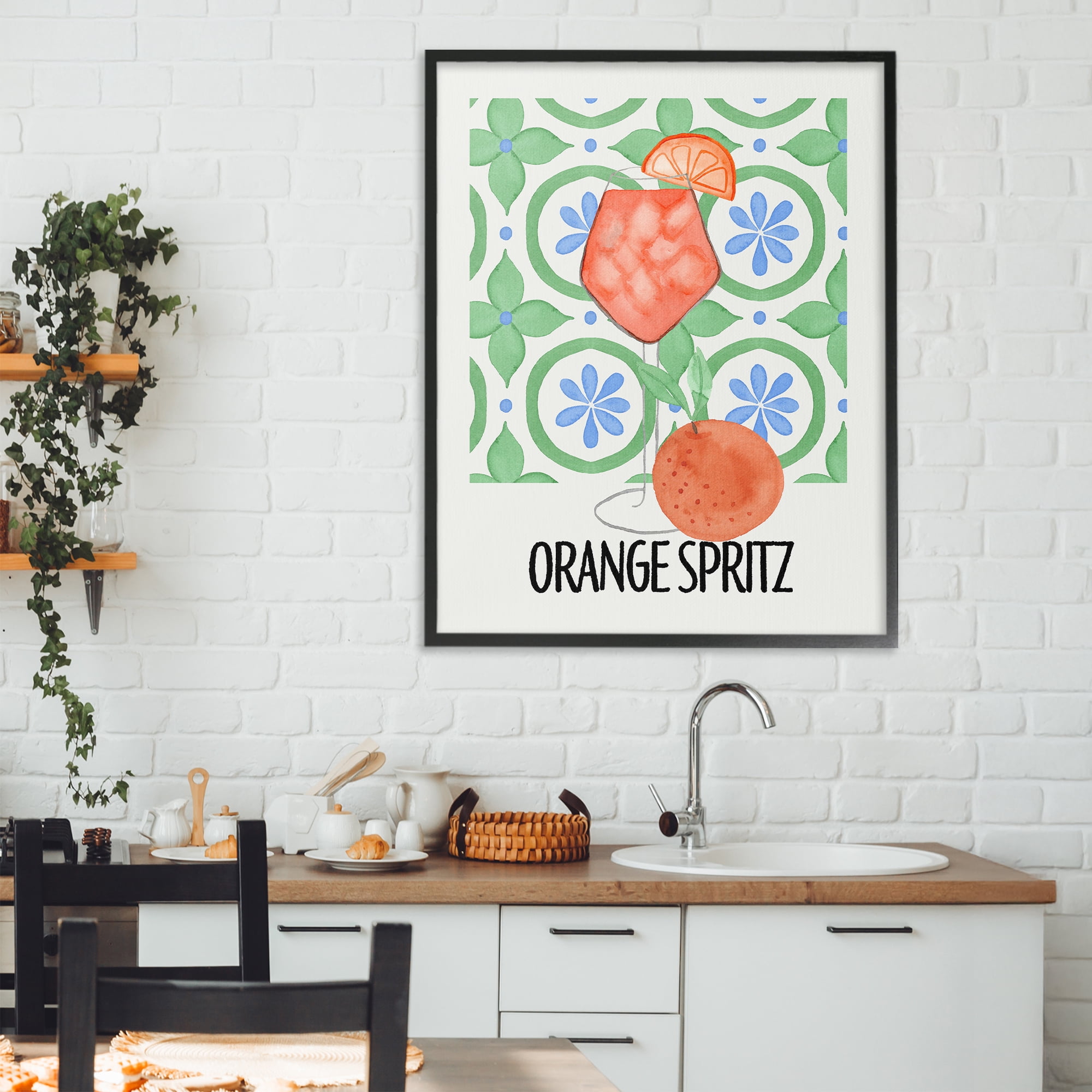 Stupell Industries Orange Spritz On My Mind Black Framed Giclee Art, design by Nina Jacobs