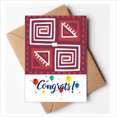 thumbnail image 1 of Vino tinto color Mexico totems antigua civilización dibujo Sobre de la Carta de felicitación de la tarjeta de matrimonio, 1 of 4