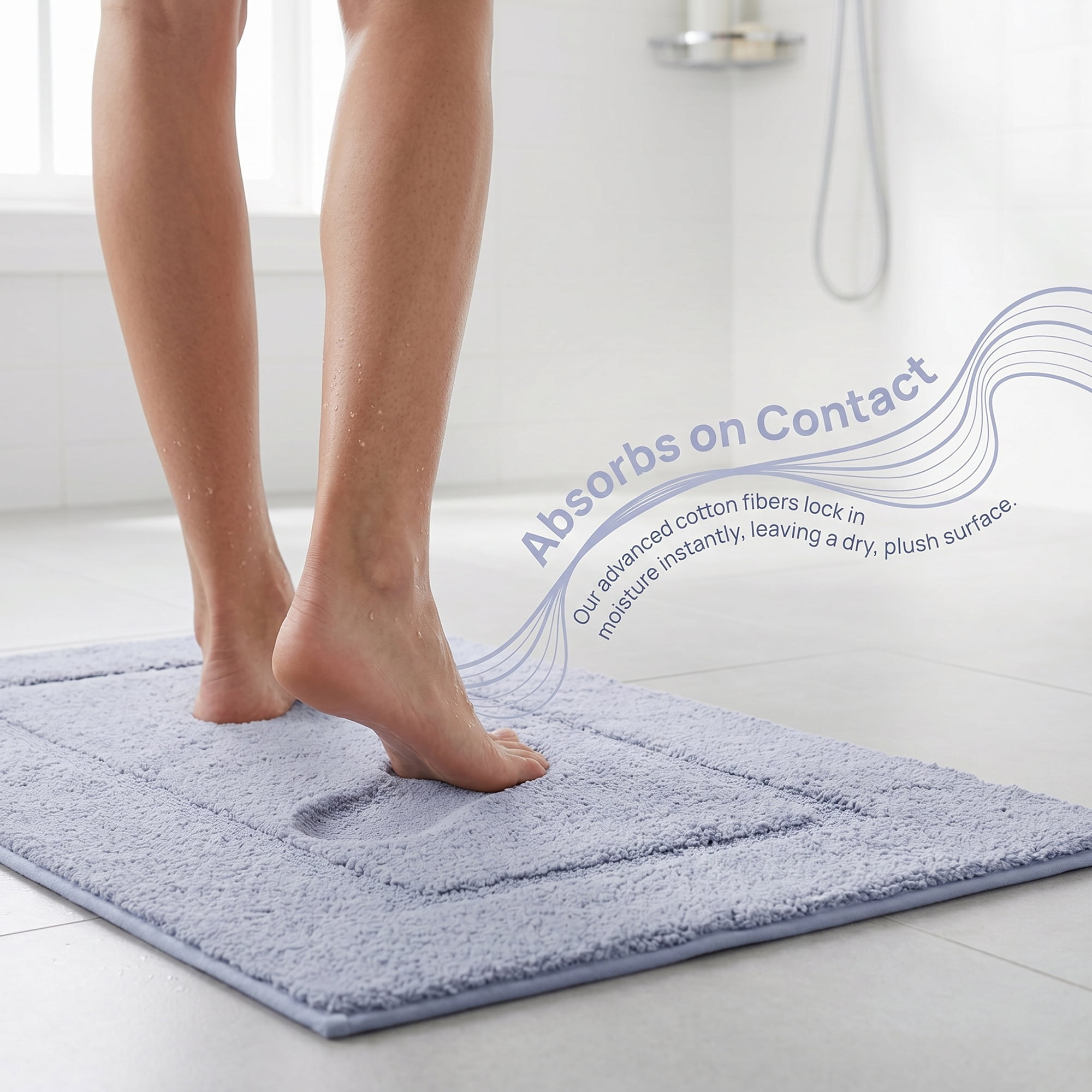 Unique Bargains Plush Absorbent Microfiber Bathroom Mat Non-Slip Rug Gray 24" x 16"