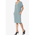 thumbnail image 3 of TheMogan Robe T-Shirt à Manches Courtes Col en V avec Poche pour Femmes P-3X, 3 of 6