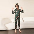 thumbnail image 2 of Zwiiyzr Family Christmas Pajamas Matching Sets Fawn Deer Printed Hooded Onesie Holiday Nightwear With Long Pants Zipper Jumpsuit Sleepwear Jammies Sleepwear Green, 2 of 9