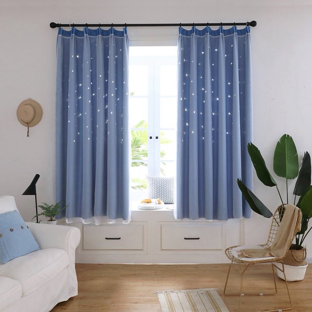 Cortina De Dormitorio, Cortina De Oscurecimiento De Ventana Opaca Respetuosa Con El Medio Ambiente, Sala De Estar Duradera Resistente A La Decoloración Para El Hogar ANGGREK No