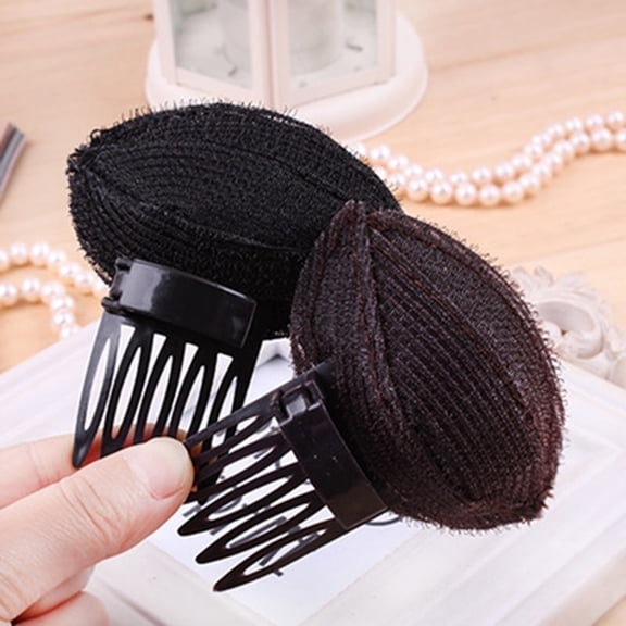 dianhelloya Women Bump Up Uplift Fluffy Hair Maker Insert Clip Headwear Beauty Styling Tool Coffee