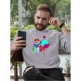 thumbnail image 2 of Colorful Corgi Bandana Portrait Sweatshirt Men -Image by Shutterstock, Male 5X-Large, 2 of 4