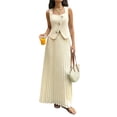 thumbnail image 3 of Womens Sleeveless Tank Top and Solid Color Midi Skirt Two Piece Set for Women Casual Summer Outfit Color XL, 3 of 9