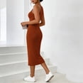 thumbnail image 7 of Purcolt Womens Ribbed Knit Halter Dress Summer Casual Sleeveless Stretchy Bodycon Maxi Dresses Beach Vacation Tank Dress, 7 of 7