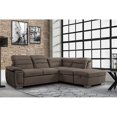 thumbnail image 2 of Lexicon Platina Microfiber Sectional with Pull Out Bed and Ottoman in Chocolate, 2 of 9