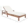thumbnail image 3 of SAFAVIEH Couture Donnamaria Eucalyptus Wood Outdoor Chaise Lounge, Natural/White, 3 of 16
