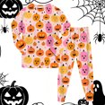 thumbnail image 2 of NOEGOEU Kids Boys Girls Halloween Pajamas Long Sleeve Top and Pants Sleepwear Set 2-9Y (Red,7-8 Years), 2 of 7
