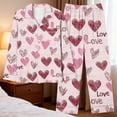 thumbnail image 6 of Lovzfmll Pajama Set for Women, Valentine's Day Print Long Sleeve Set, Collared Sleepwear Two-Piece, Cute & Comfortable Loungewear Pink-A, 2XL, 6 of 8