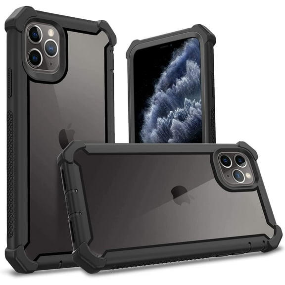 iPhone 12 Pro Max Case , [ Clear   Black ] Shockproof Heavy Duty Armor Protective Phone Cases Hard Rugged Bumper Cover foriPhone 12 Pro Max 6.7 inch