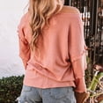 thumbnail image 4 of Pompotops Femmes V-Cou à Volants Lanterne Manche Épissage Solide Blouse Décontractée, 4 of 6