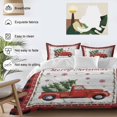thumbnail image 3 of Christmas Trucks Duvet Cover Set King Size, Xmas Tree Snowflakes Wood Grain Red Plaid 4 Piece Soft Microfiber Bedding Set with 1 Duvet Cover, 1 Flat Sheet, 2 Pillowcases, 3 of 9