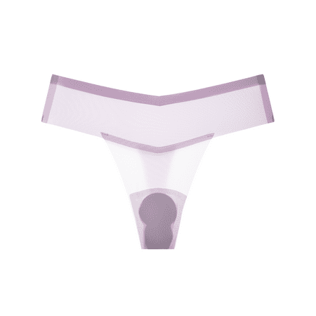 BIMEI Camel Toe Proof Thong Avoid Camel Toe Concealer Pad Panty Invisible Guard for Women Bikini Underwear Purple Thong M