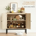 thumbnail image 4 of COZONY Rattan Cabinet, Sideboard Storage Cabinet with Rattan Doors and Shelves, Buffet Console Cabinet with Drawers, for Kitchen, Living Room, Dining Room, Hallway, Wood, 31.5*15.7*32.6", 4 of 9