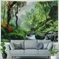 thumbnail image 4 of PRATYUS Rainforest Landscape Tapestry Wall Hanging Green Forest Tapestry Road Trees Tapestry Nature Scenery Misty Tapestry for Bedroom Living Room (Green, Multi Size) Painting, 4 of 6
