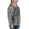 thumbnail image 3 of Lsque Optical Zebra Illusion Patten Youth Hoodie Sweatshirt Pullover with Kangaroo Pocket Boys and Girls Hoodie Warm Hoodie for Kids-Small, 3 of 6