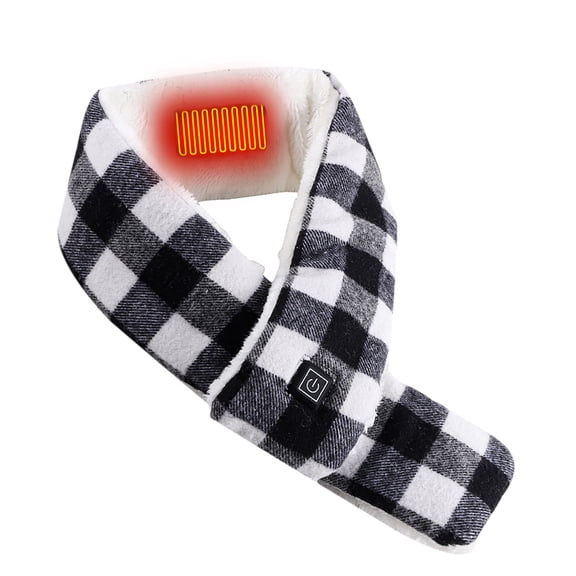Heated Scarf for Men Women Rechargeable ,Smart Mobile Power USB Charging Neck and Shoulder Winter Cold Protection and Warm Heating Men and Women Scarf Black