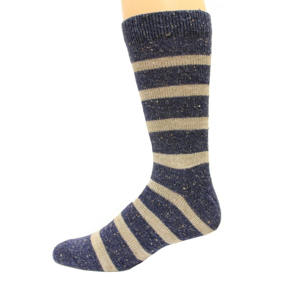 Wise Blend Men's Rugby Crew Socks, 1 Pair, Navy, Medium, Shoe Size M 9-13