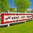 thumbnail image 2 of Kentucky Derby Banner Horse Race Party Supplies Decorations Derby Race Run for The Rose Banners Outdoor Yard Sign Hanging Banner, 2 of 4