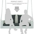 thumbnail image 4 of SEGMART 2 Person Wicker Hanging Porch Swing, Front Porch Swing Outdoor Chair with Soft Cushions and 2 Rustproof Steel Chains, Rattan Swing Bench for Deck, Backyard, Garden, Gray, 4 of 8